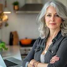 Middle Aged Woman and Laptop.