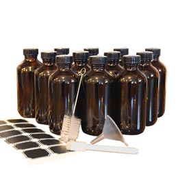 Amber Glass Bottles with Screw Lids