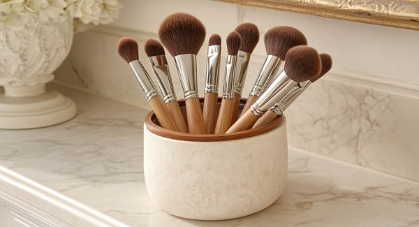 A Set of Makeup Brushes and How to Clean Them.